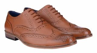 BXXY TAN COLOR GENUINE LEATHER BROGUE STYLE SHOES