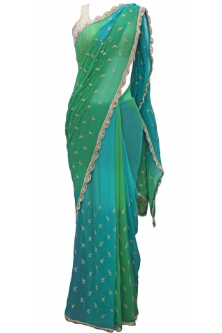 chiffon embroidered saree