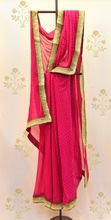 Georgette Hand block Saree, Age Group : Adults