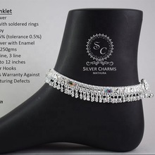 Silver Traditional Soundless Ball Anklets