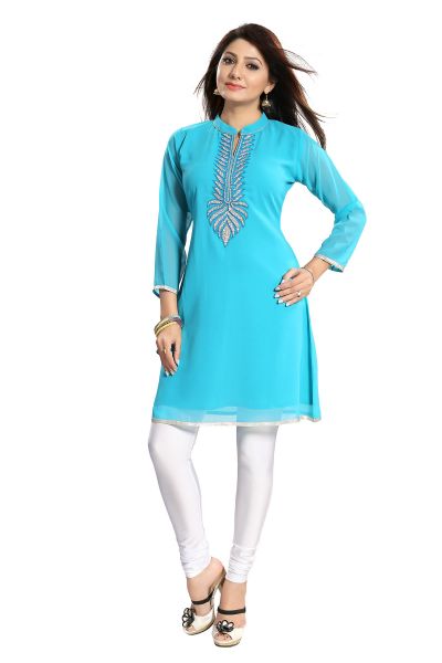 Beaded Tunic Create The New Style Statement In Turquoise Color