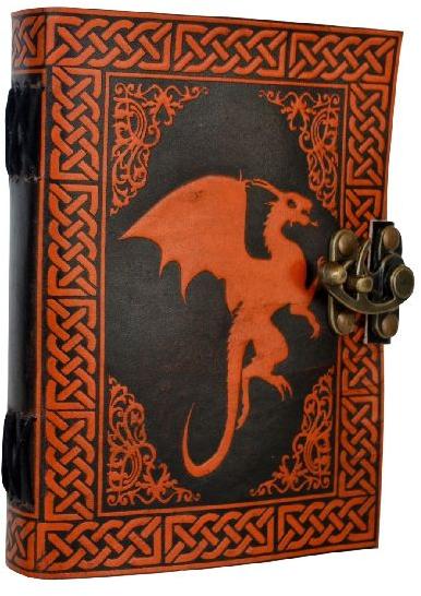 Celtic Dragon Note Book Orange With Black Color Book Of Shadow Dairy
