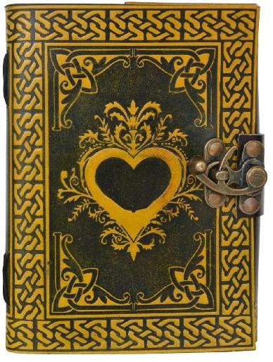 Handmade Celtic Heart Wicca Leather Bound Journal Book
