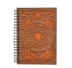 New Style Cut Work Star Pentagram Eco Friendly Wooden Cover Office Notebooks