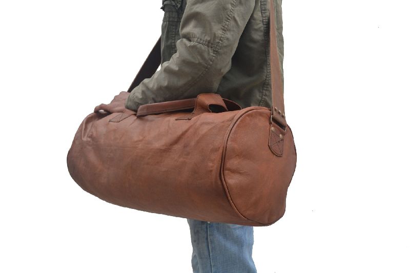 Real Goat Leather Handmade Vintage Travel Luggage Bag