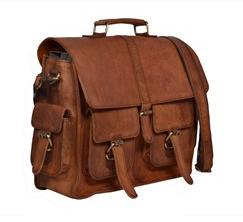 Classic Goat Leather Messenger briefcase Bag