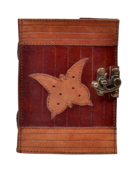 Vintage Handmade Antique Butterfly Leather Journal Diary