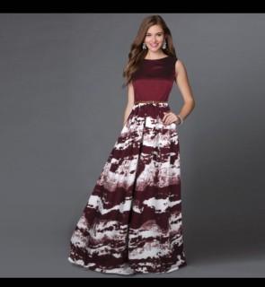 Crepe fabric print work gown