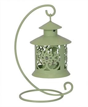 green powder coated lantern