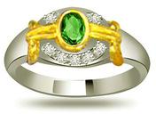 Trendy Diamond & Emerald Ring, Gender : Women's