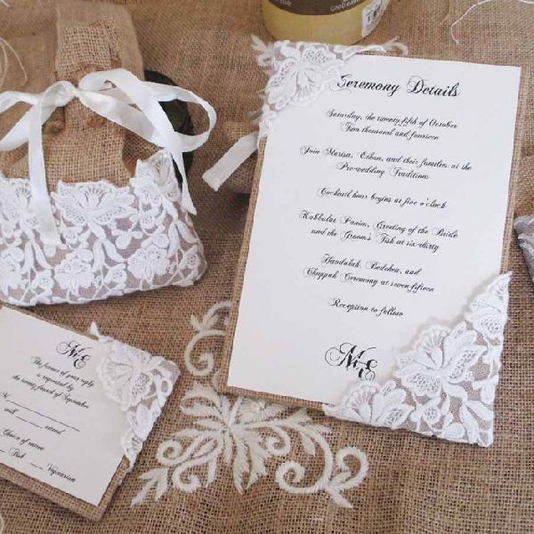 Burlap and lace Designs
