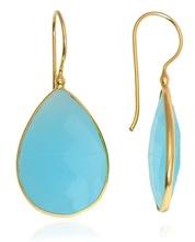 925 Sterling Silver Blue Chalcedony Earring