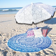mandala beach towel, round towel tassel beach towel round