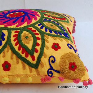Pillow Cases Embroidered Cushion Cover, Size : 16×16 inches