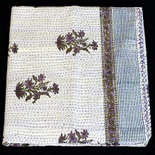 Reversible Cotton Bedspread Vintage Cotton Gudri Blanket Indian Throw Handmade Kantha Quilt