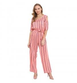 PINK and WHITE STRIPED JUMPSUIT