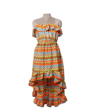 Crepe cotton women zig zag dress, Color : multi