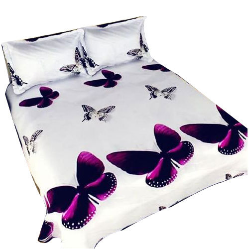 3D Butterfly Print Micro Fiber Bed Sheet