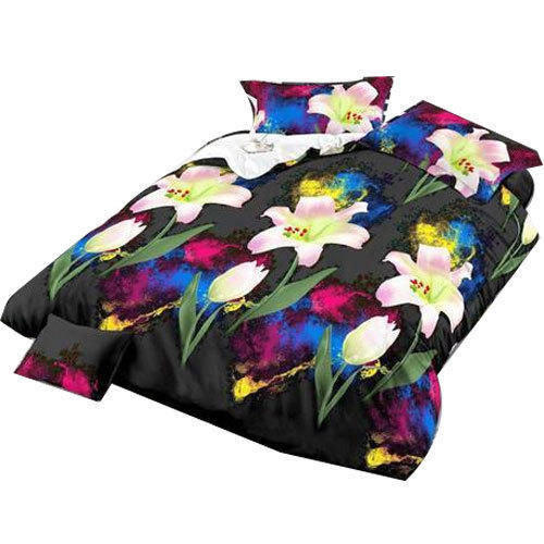 3D Floral Micro Fiber Bed Sheet, Size : 90 x 90 Inch