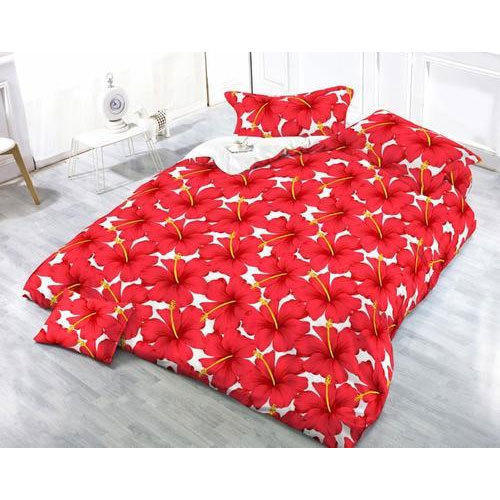 3D Flower Printed Double Bed Sheet
