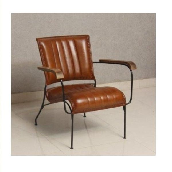 Indian style Leather Iron Living Room Chair