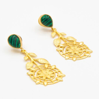 Gold Plated Brass Drop Earrings