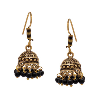 Golden Alloy Jhumki Earrings