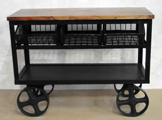 Metal Industrial End Table Trolley, Size : Customize