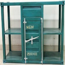 metallic container style display shelf