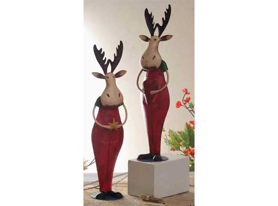 Metallic Standing Reindeer Figurine