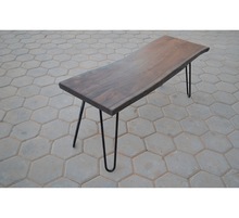Wood iron composite garden park bench, Size : Customized