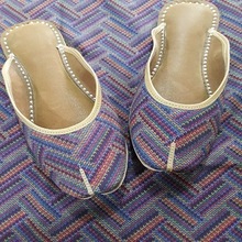 Leather Purple Fabric Jutti, Size : 36-41