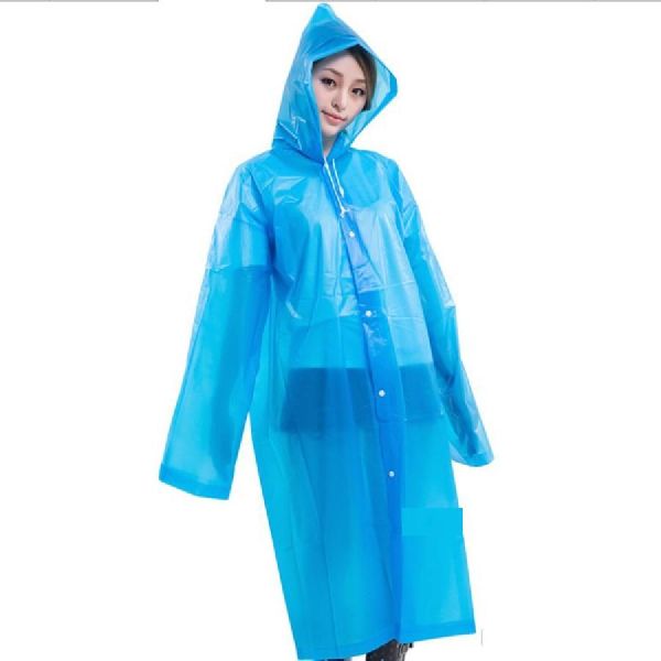 Full Sleeves Plastic Raincoat, Pattern : Plain, Color : Blue at Best ...