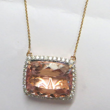 Unique Beautiful Morganite Chain Pendant