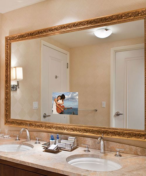 bathroom mirror tv
