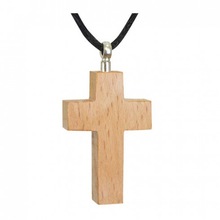 Wooden Cross Cherry Cremation Necklace Urns Jewellery