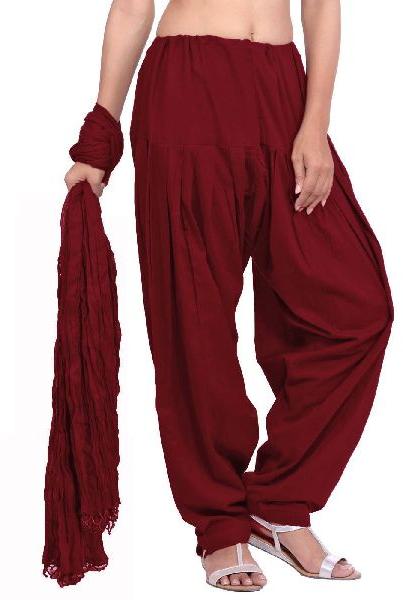 Jaipur Kurti Pure Cotton Maroon Patiala Salwar and Dupatta Set