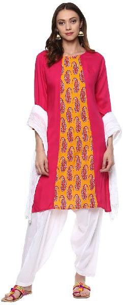 Jaipur Kurti Solid Rani Cotton Suit Set