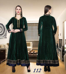 Ladies Velvet Anarkali Royal Flare Suits