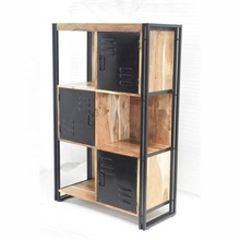 High Quality Iron Wooden Industrial Bookshelf bookcase