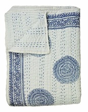 Hand Made Cotton Indian Kantha Quilted Kantha Quilt Bed Spread