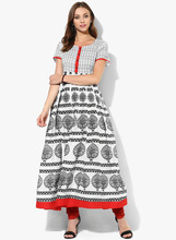 PRINTED LONG ANARKALI KURTI, Size : XS.S.M.L.XL.XXL