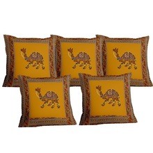 100% Cotton Camel Print Cushion Cover, Size : 16X16 Inch