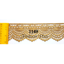 Gold Neckline Fashion Trim Lace, Width : 75 mm