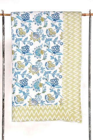 FLORAL FOLK BLUE QUILT