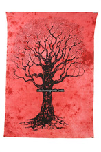 100% Cotton Hanging Art Tapestries, Color : Red