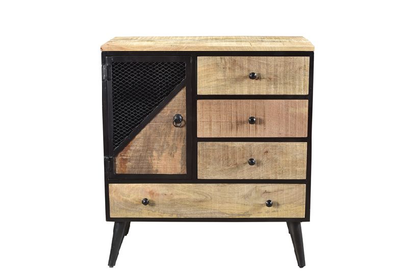 Iron Wooden Chest of Drawers Industrial Cabinets