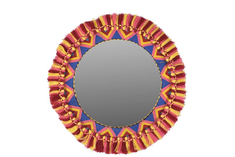 Round Embroidered Mirror Frames