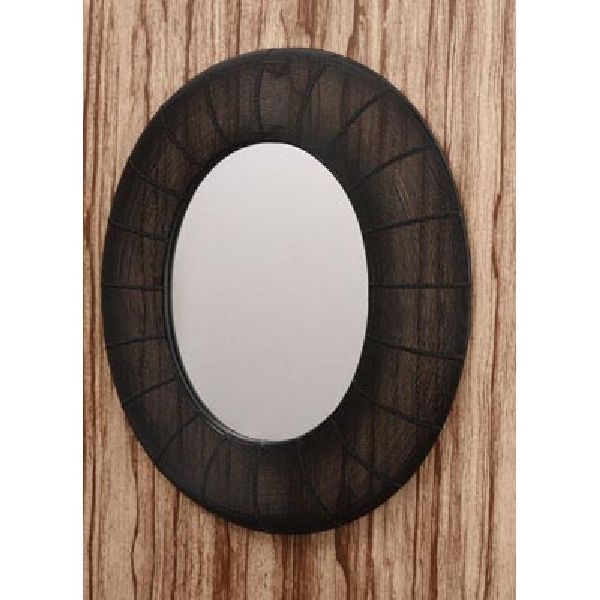 Black Powder Coated Oval Mirror Iron Frame