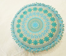 Fabric embroidered pouffe, Feature : Durable
